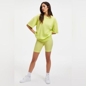 Good American 90’s Ribbed Biker Short in Key Lime